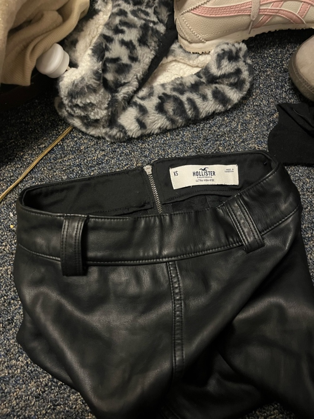 Hollister Black Faux Leather High-Rise Pants